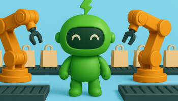 Mr Arigato the robot standing with ecommerce automation 