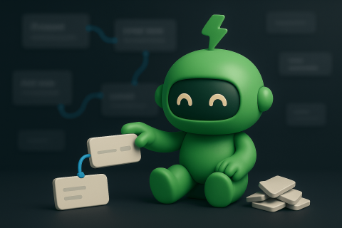 Is Shopify Flow Worth it? Mr Arigato, a cute green robot, building a Shopify workflow automation